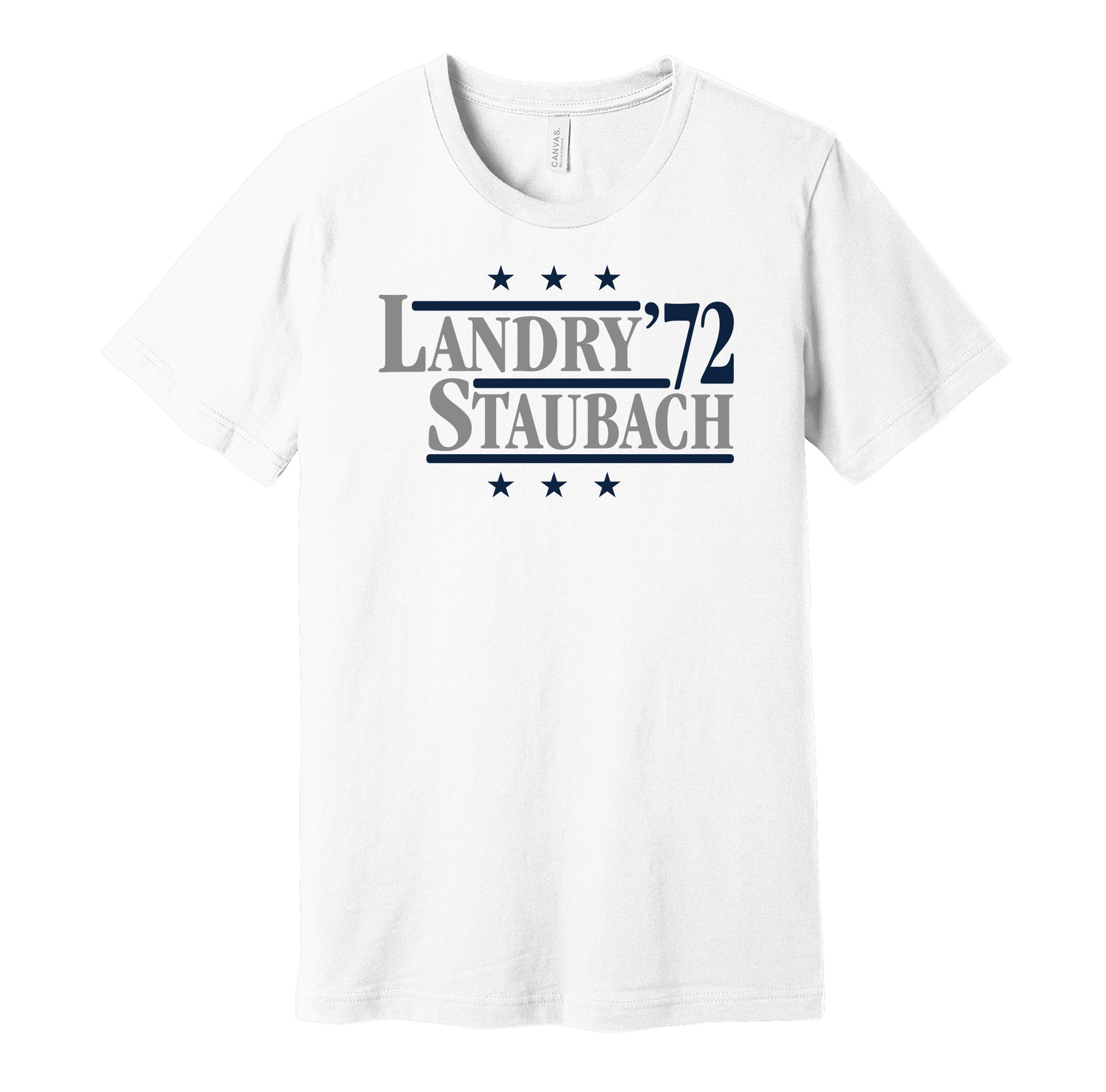 tom landry roger staubach 1972 cowboys retro white shirt