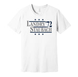 tom landry roger staubach 1972 cowboys retro white shirt