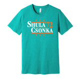 don shula larry csonka 1972 miami dolphins fan teal shirt