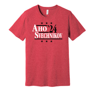 aho svechnikov for president 2024 hurricanes fan red shirt