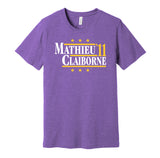 tyrann mathieu morris claiborne 2011 LSU tigers retro throwback purple shirt
