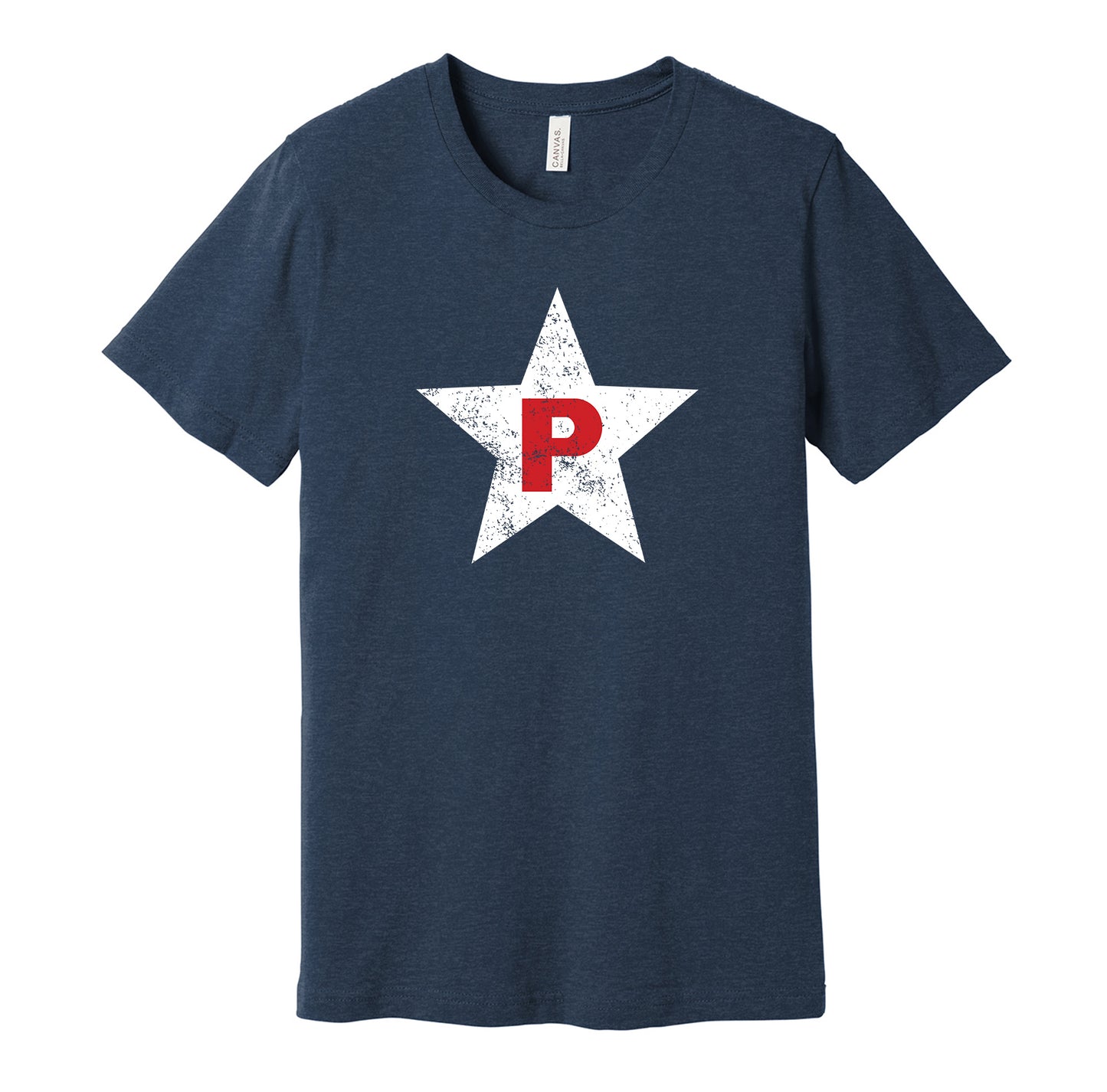 Philadelphia Stars vintage distressed logo navy t-shirt featuring the classic Negro League baseball team logo in a retro worn style by Hyper Than Hype Shirts.