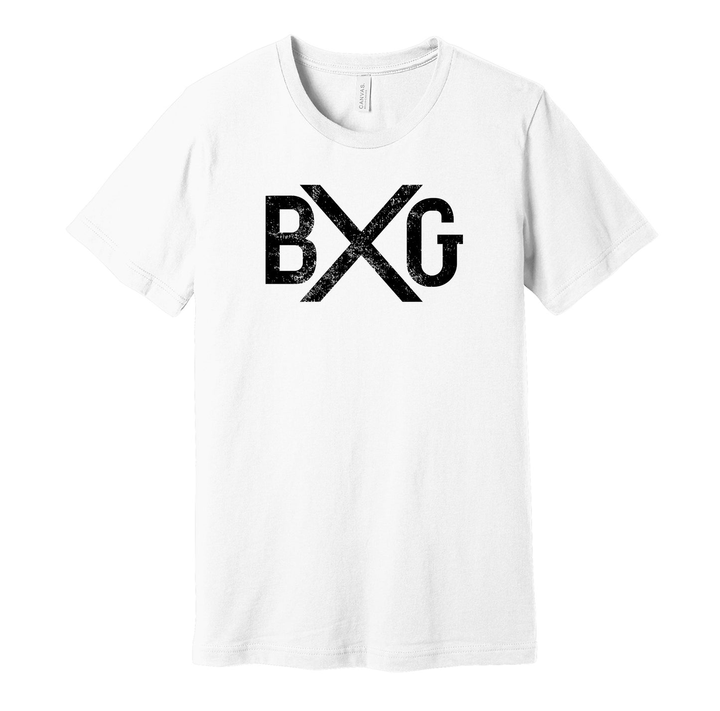 Atlantic City Bacharach Giants vintage distressed logo white t-shirt featuring the classic Negro League baseball team logo in a retro worn style by Hyper Than Hype Shirts.