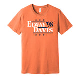 elway davis broncos retro throwback orange tshirt