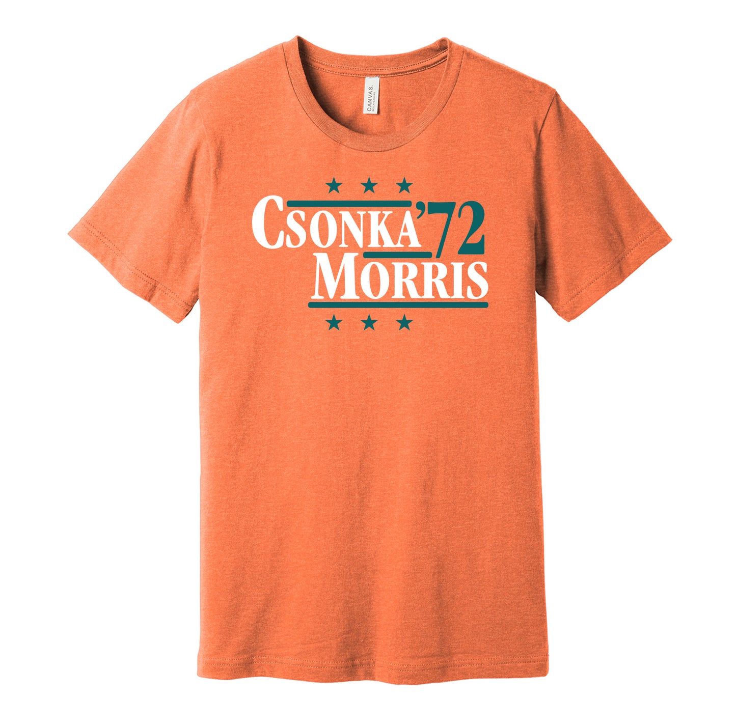 csonka morris 1972 dolphins retro throwback orange tshirt
