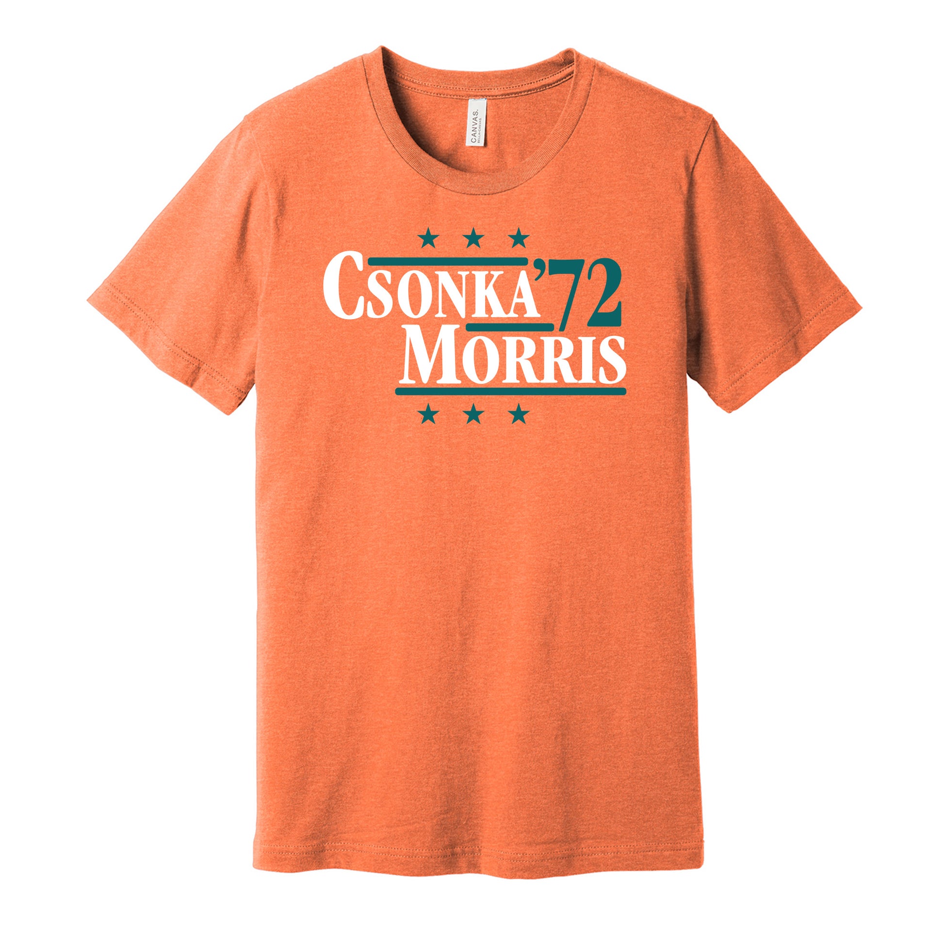 csonka morris 1972 dolphins retro throwback orange tshirt