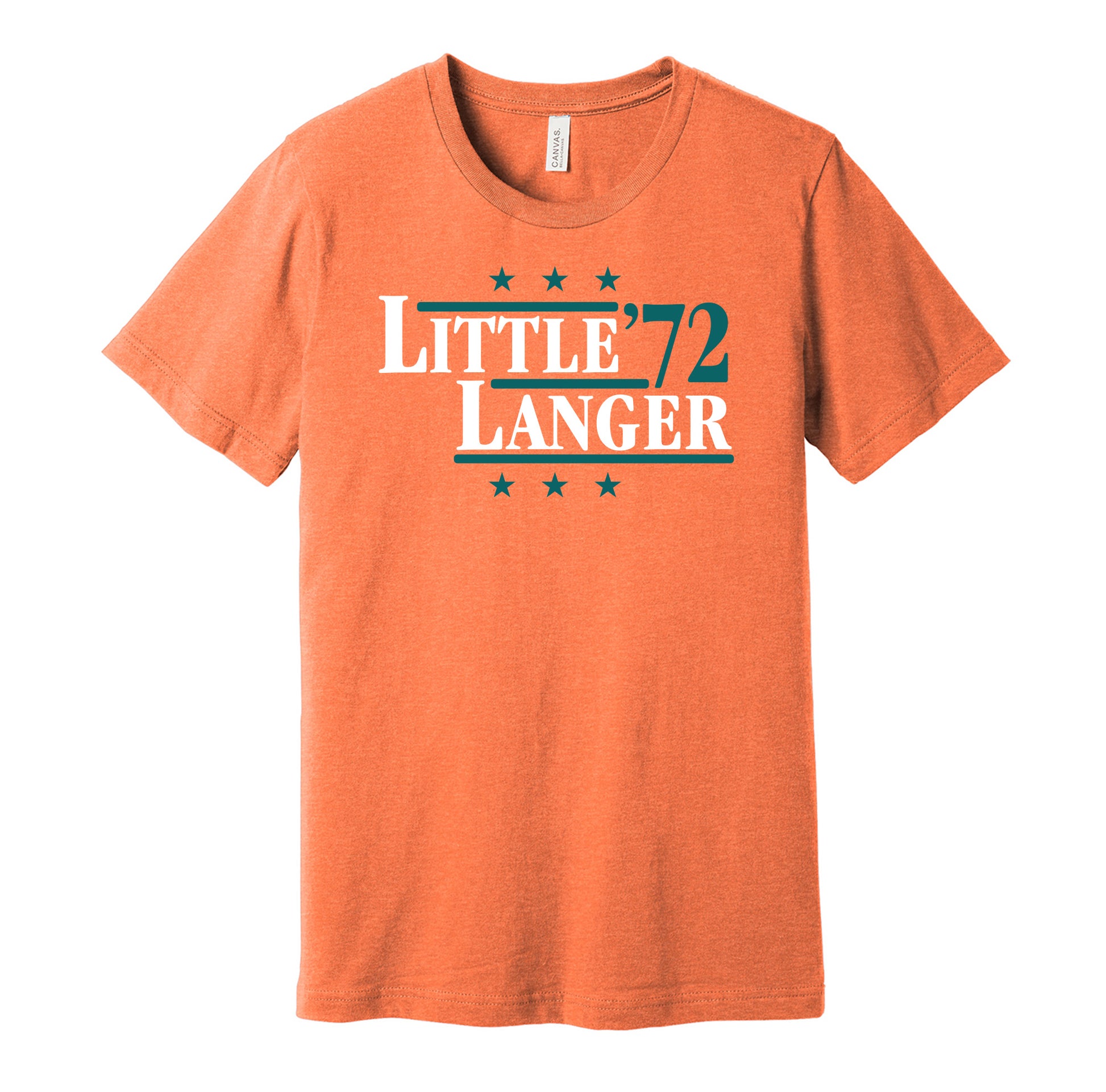 little langer 1972 dolphins retro throwback orange tshirt