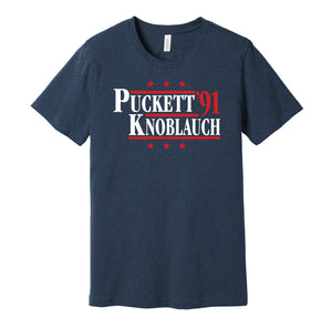 puckett knoblauch twins retro throwback blue tshirt