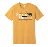 smits miller 1995 pacers retro throwback gold tshirt