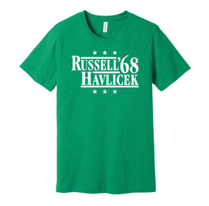 russell havlicek 1968 celtics retro throwback green shirt