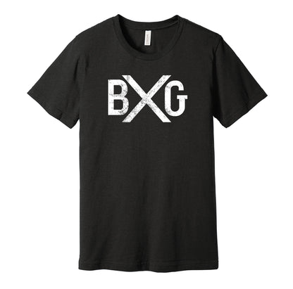 Atlantic City Bacharach Giants vintage distressed logo black t-shirt featuring the classic Negro League baseball team logo in a retro worn style by Hyper Than Hype Shirts.