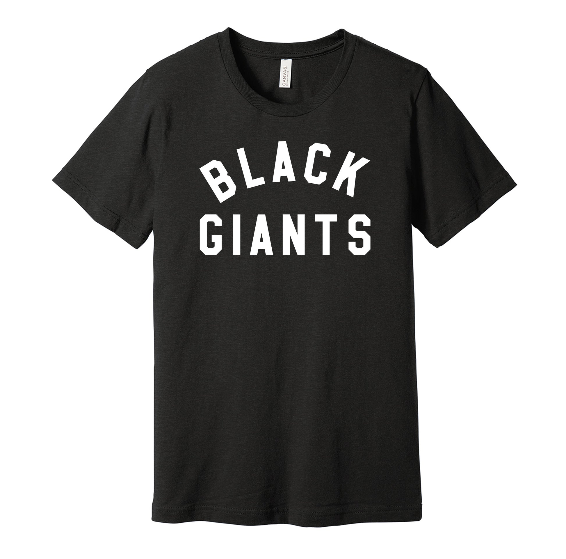 Dallas Black Giants vintage distressed logo black t-shirt featuring the classic Negro League baseball team logo in a retro worn style by Hyper Than Hype Shirts.
