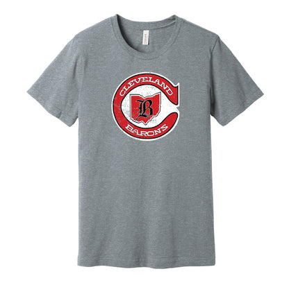 cleveland barons logo retro throwback grey shirt
