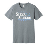 david silva aguero 2012 man manchester city championship grey shirt