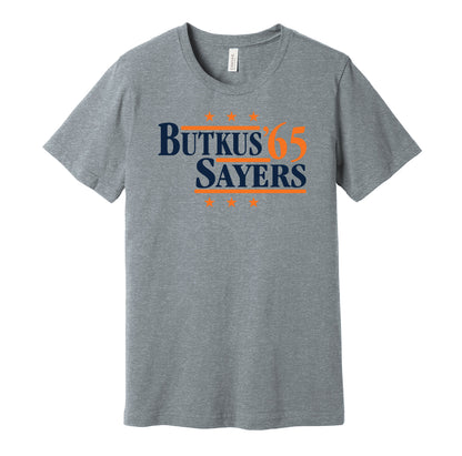butkus sayers 1965 bears retro throwback grey tshirt