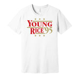 steve young and jerry rice 49ers fan retro white tshirt