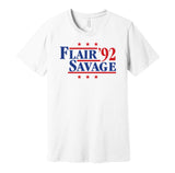 ric flair randy savage 1992 retro throwback wrestling fan white shirt