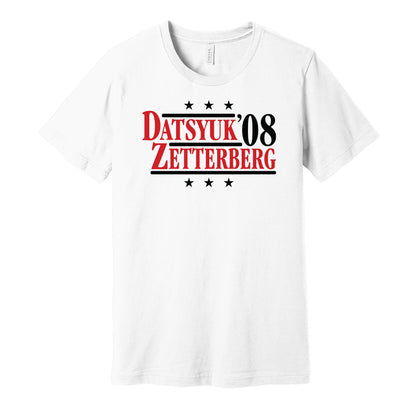 datsyuk zetterberg 2008 red wings retro throwback white tshirt