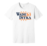 wade ditka 1963 bears retro throwback white tshirt