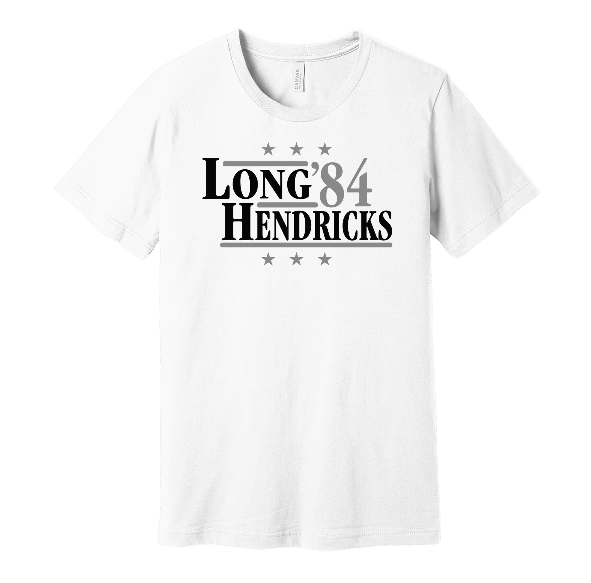 Long Hendricks 1984 raiders retro throwback White tshirt