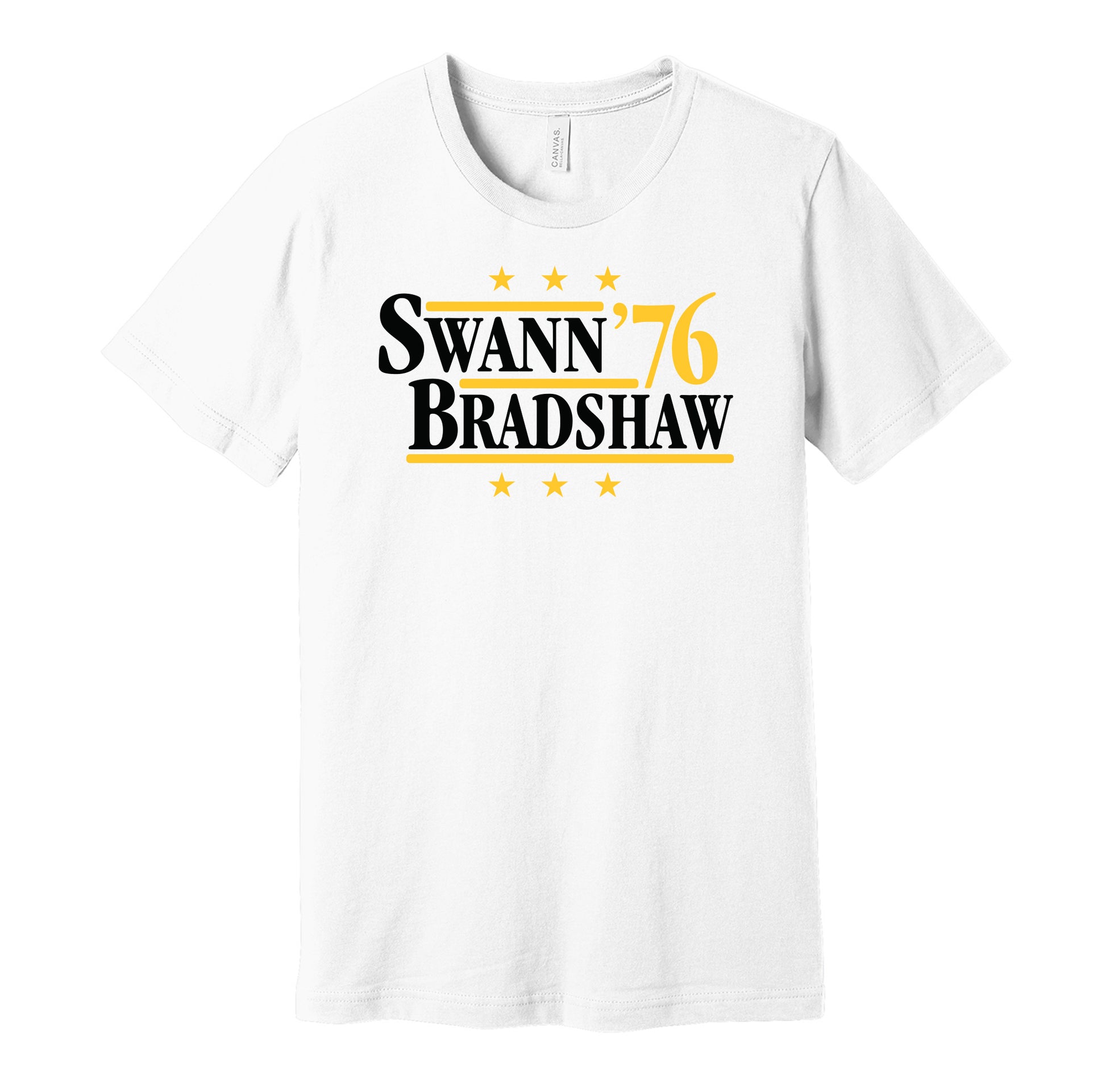 swann bradshaw 1976 steelers retro throwback white tshirt