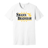 swann bradshaw 1976 steelers retro throwback white tshirt