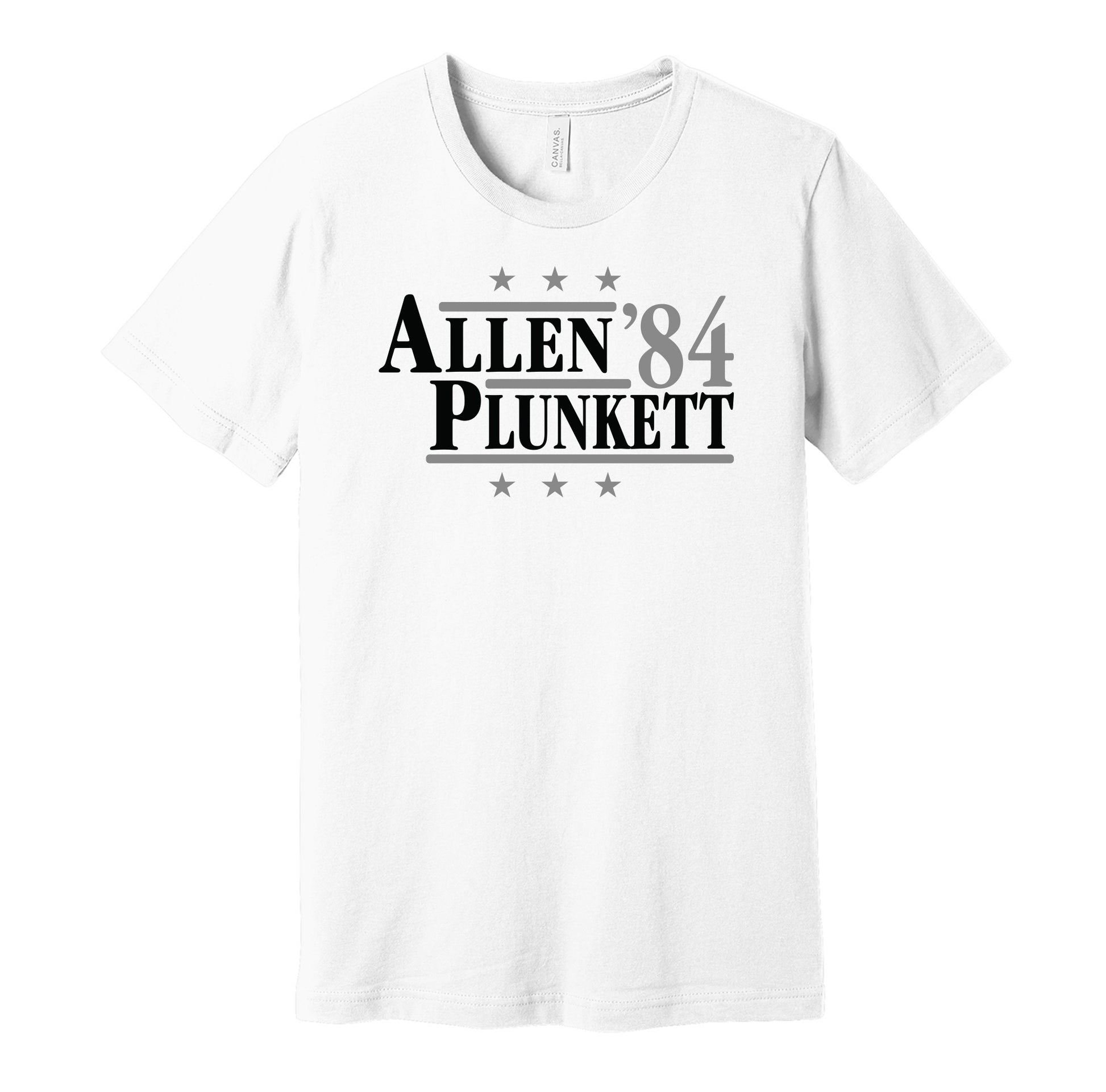 allen plunkett 1984 raiders retro throwback white tshirt