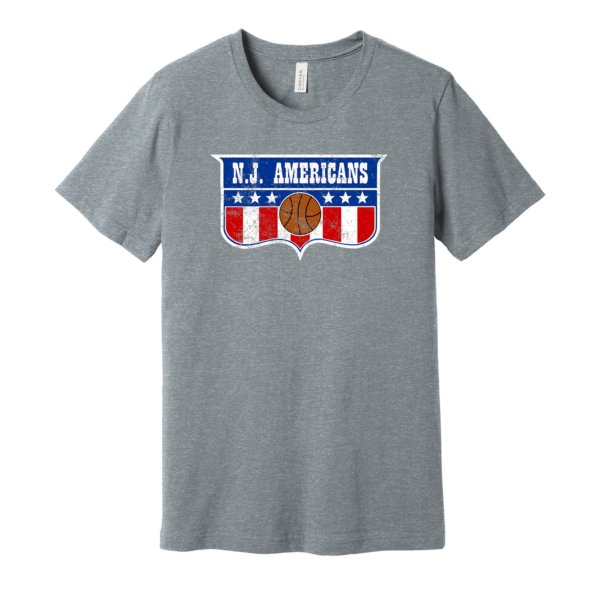 new jersey americans aba retro throwback grey shirt
