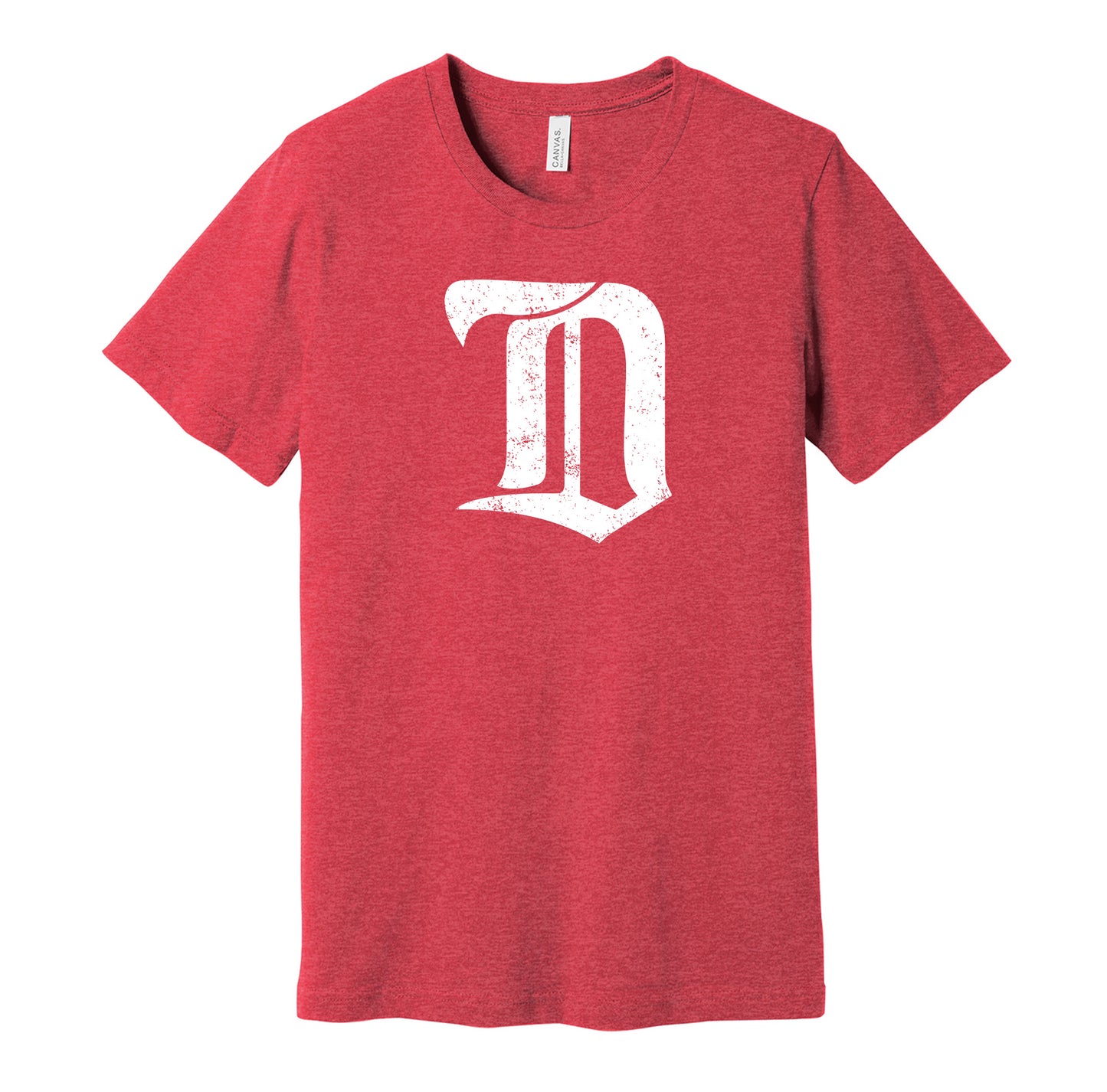 Detroit Cougars vintage distressed logo red t-shirt featuring the classic 1920s NHL hockey team logo in a retro worn style by Hyper Than Hype Shirts.