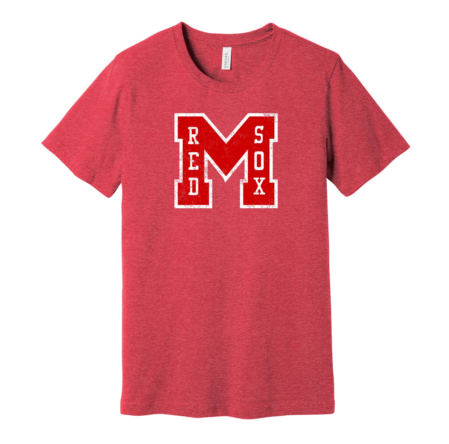Memphis Red Sox vintage distressed logo red t-shirt featuring the classic Negro League baseball team logo in a retro worn style by Hyper Than Hype Shirts.