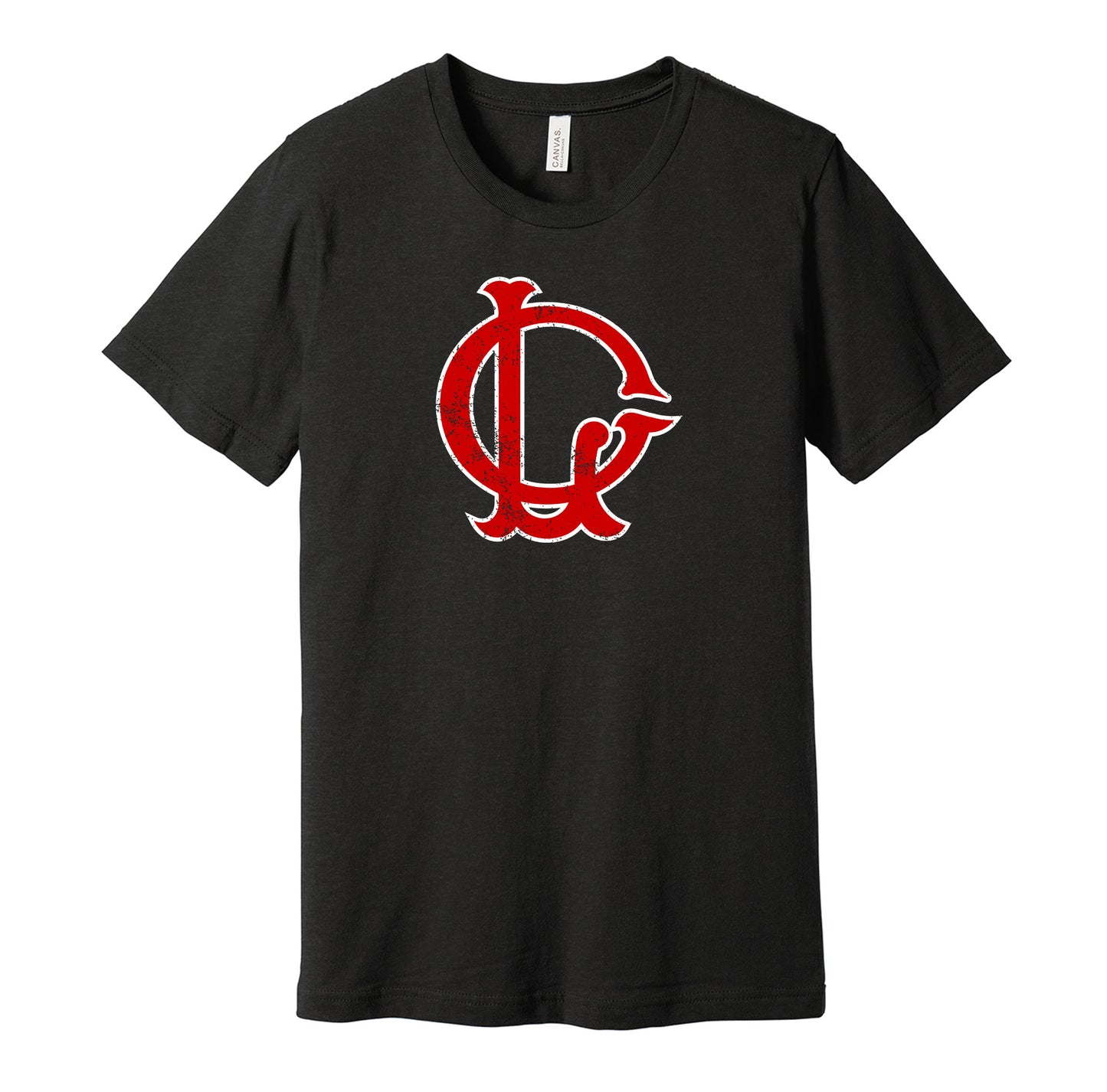 Lincoln Giants vintage distressed logo black t-shirt featuring the classic Negro League baseball team logo in a retro worn style by Hyper Than Hype Shirts.