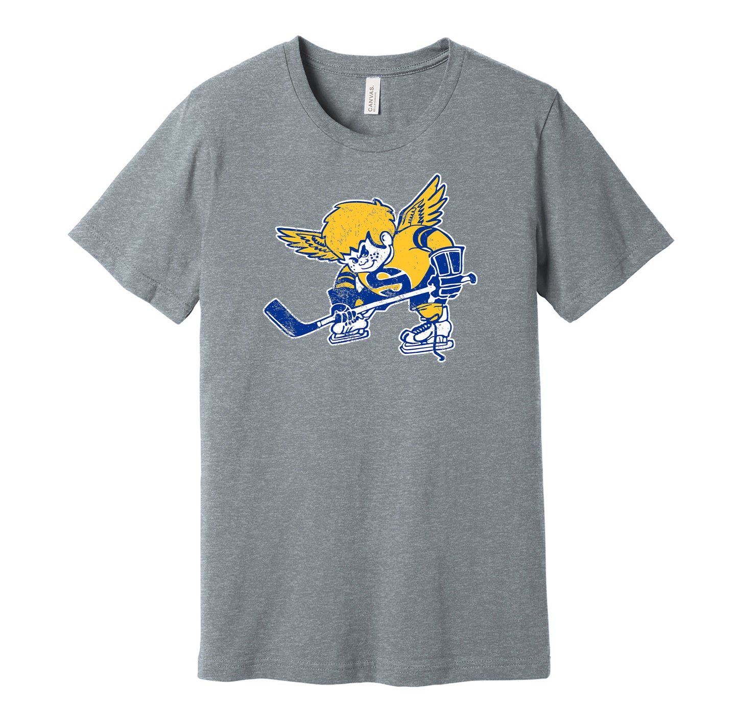 minnesota fighting saints WHA retro throwback grey shirt