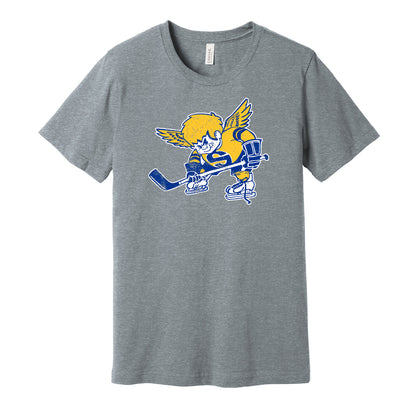 minnesota fighting saints WHA retro throwback grey shirt