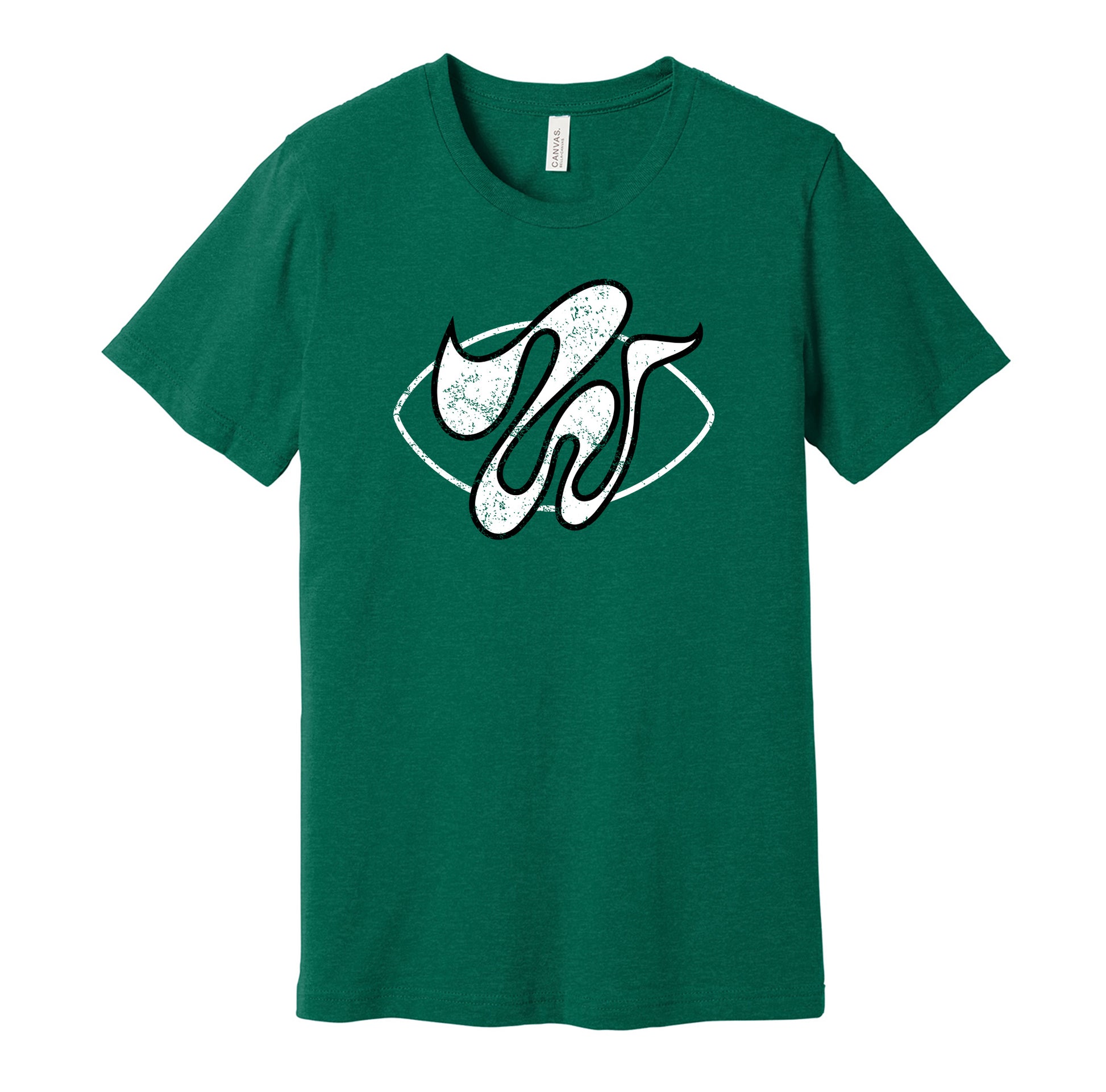 Chicago Winds vintage distressed logo green t-shirt featuring the classic 1970s WFL football team logo in a retro worn style by Hyper Than Hype Shirts.