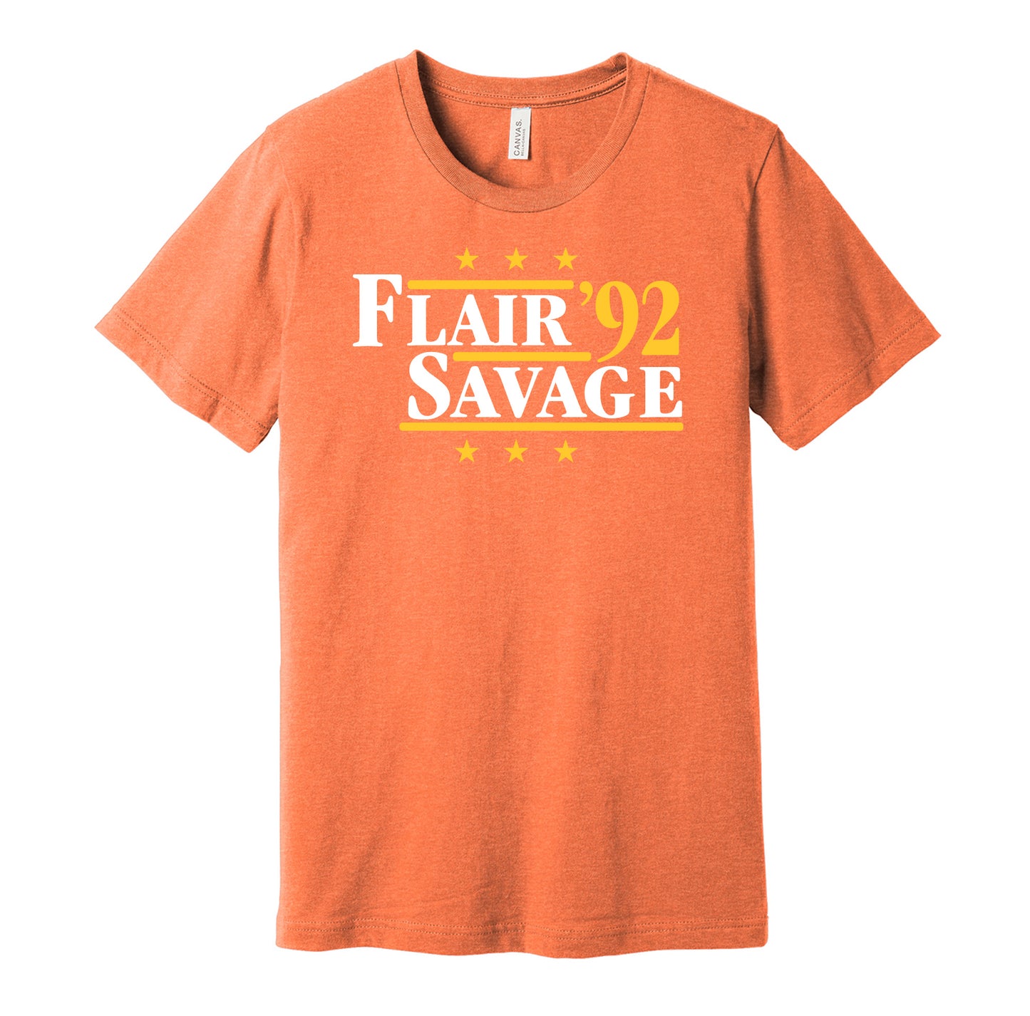 ric flair randy savage 1992 retro throwback wrestling fan orange shirt