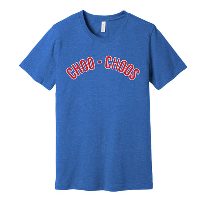 Chattanooga Choo-Choos vintage distressed logo blue t-shirt featuring the classic Negro League baseball team logo in a retro worn style by Hyper Than Hype Shirts.