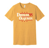 drexler olajuwon rockets retro throwback gold shirt