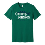 ken griffey jr randy johnson mariners retro throwback green shirt