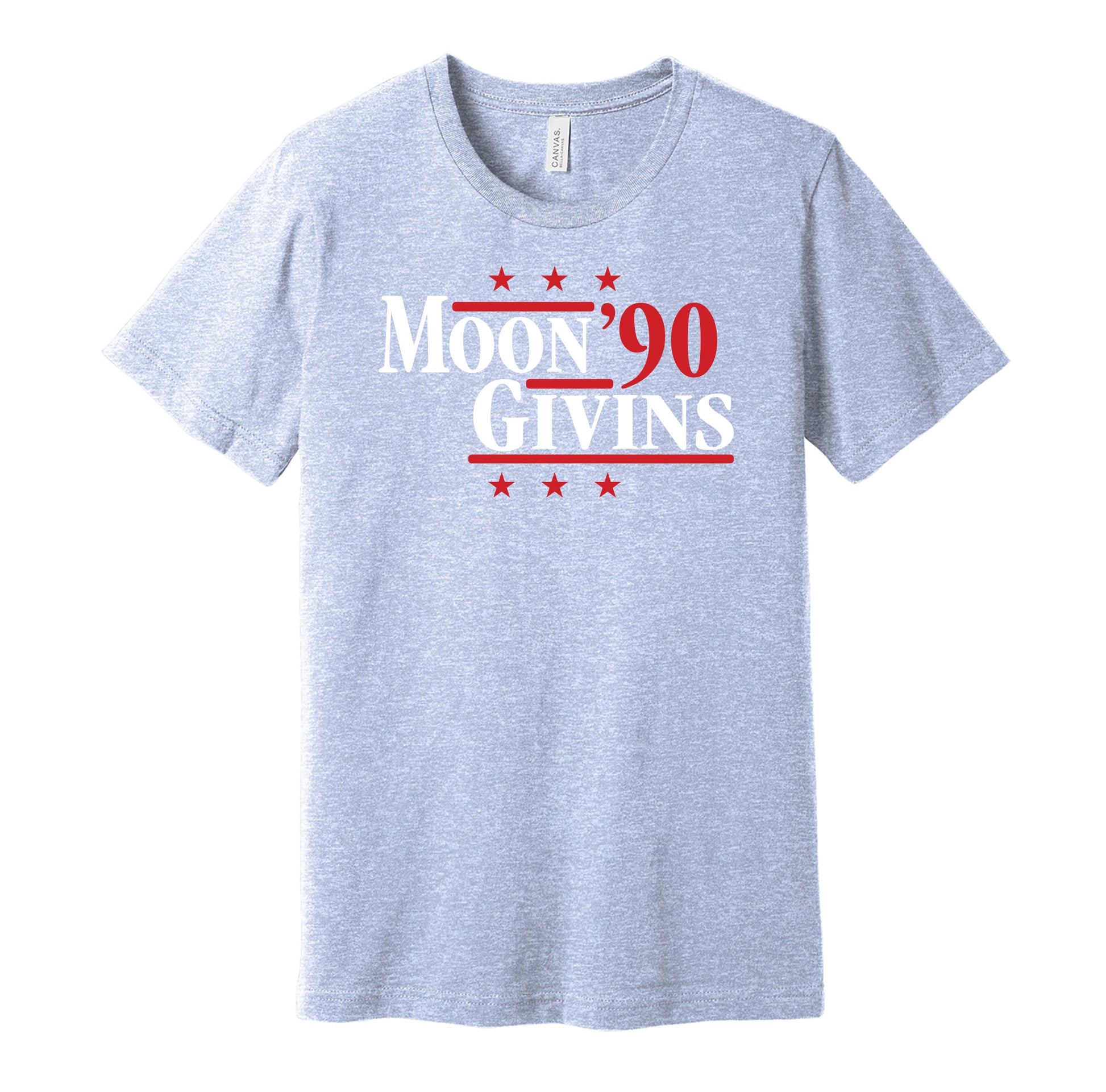 Houston Oilers retro political campaign parody light blue t-shirt featuring Warren Moon and Ernest Givins '90, designed in a vintage election style by Hyper Than Hype Shirts.