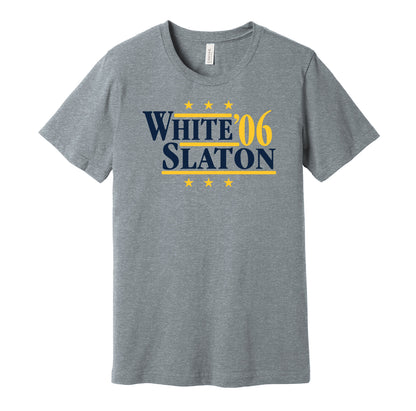 pat white steve slaton 2006 bowl WVU west virginia mountaineers retro grey shirt