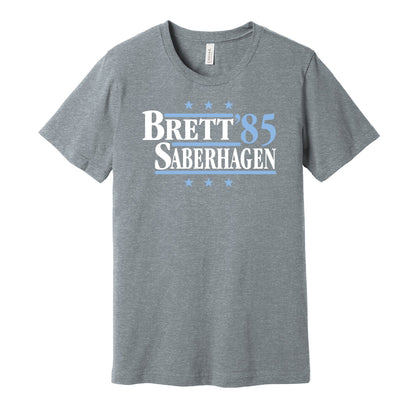 brett saberhagen 1985 royals retro throwback grey tshirt