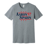 aaron spahn 1957 braves retro throwback grey tshirt
