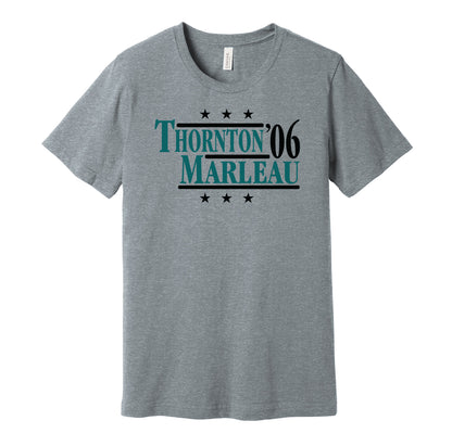 thornton marleau 2006 sharks retro throwback grey tshirt