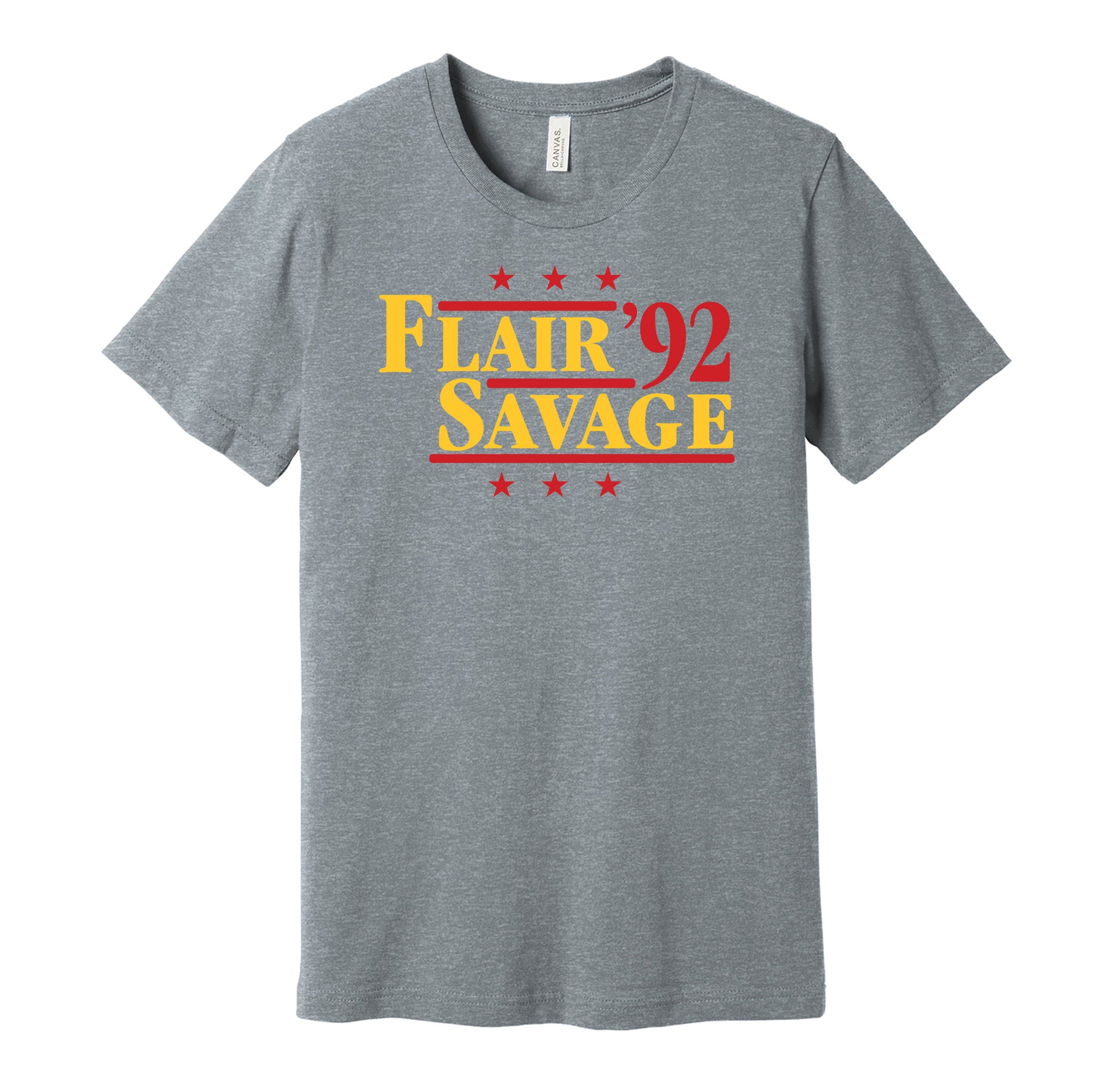 ric flair randy savage 1992 retro throwback wrestling fan grey shirt