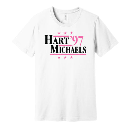 bret hart shawn michaels 1997 wrestling white fan shirt