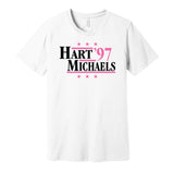 bret hart shawn michaels 1997 wrestling white fan shirt