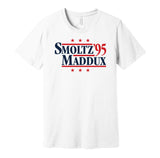 smoltz maddux braves 1995 retro throwback white tshirt