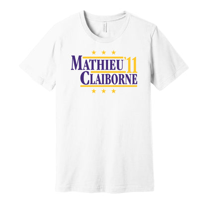 tyrann mathieu morris claiborne 2011 LSU tigers retro throwback white shirt