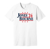mac jones bourne for president 2024 patriots fan white shirt