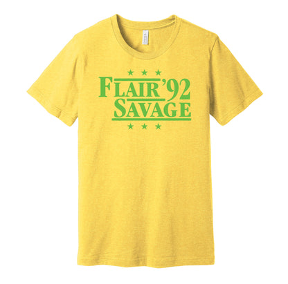ric flair randy savage 1992 retro throwback wrestling fan yellow shirt